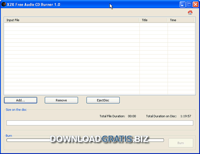 X2X Free Audio CD Burner