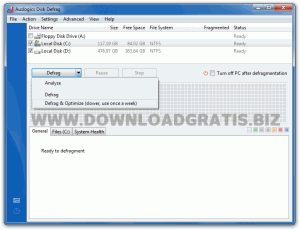 Overview do Auslogics Disk Defrag